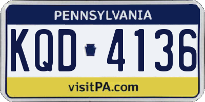 PA license plate KQD4136