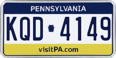 PA license plate KQD4149