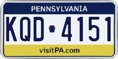 PA license plate KQD4151