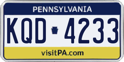 PA license plate KQD4233