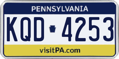 PA license plate KQD4253