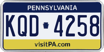 PA license plate KQD4258