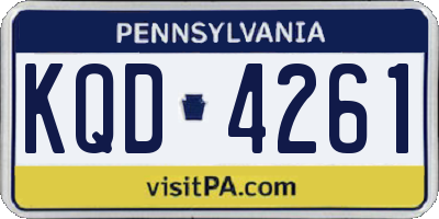 PA license plate KQD4261