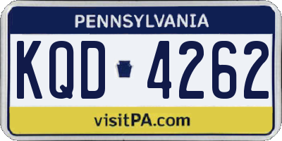 PA license plate KQD4262