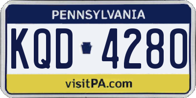 PA license plate KQD4280