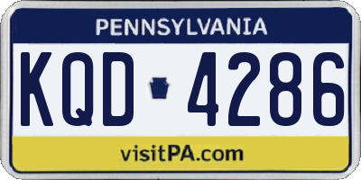 PA license plate KQD4286