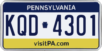PA license plate KQD4301
