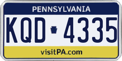 PA license plate KQD4335