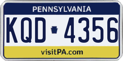 PA license plate KQD4356