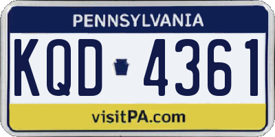 PA license plate KQD4361