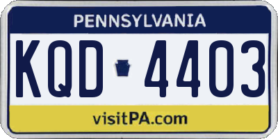 PA license plate KQD4403