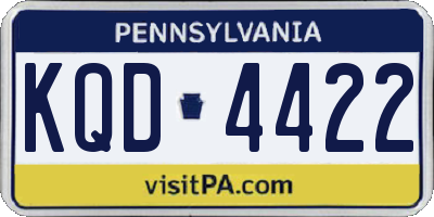 PA license plate KQD4422