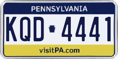 PA license plate KQD4441