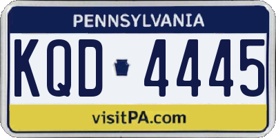 PA license plate KQD4445