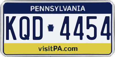 PA license plate KQD4454
