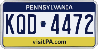 PA license plate KQD4472
