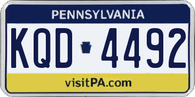 PA license plate KQD4492