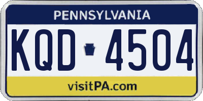 PA license plate KQD4504