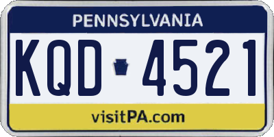 PA license plate KQD4521