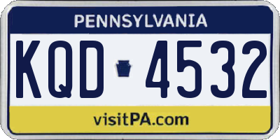 PA license plate KQD4532