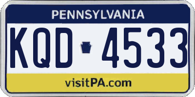 PA license plate KQD4533
