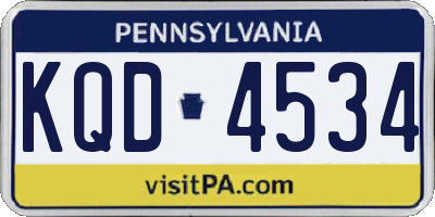 PA license plate KQD4534