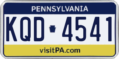 PA license plate KQD4541
