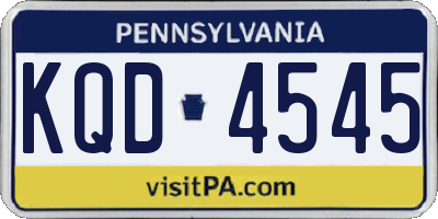 PA license plate KQD4545