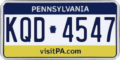PA license plate KQD4547