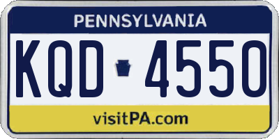 PA license plate KQD4550