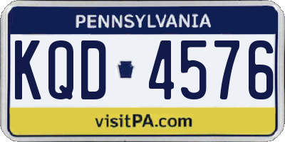 PA license plate KQD4576