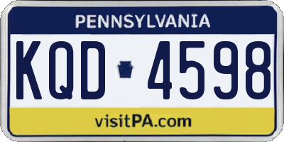 PA license plate KQD4598