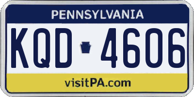 PA license plate KQD4606