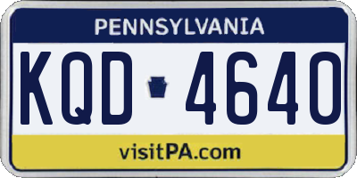 PA license plate KQD4640
