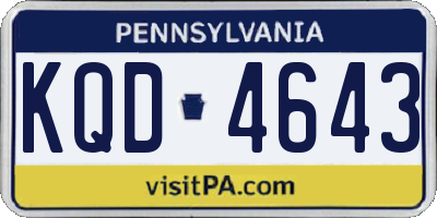 PA license plate KQD4643
