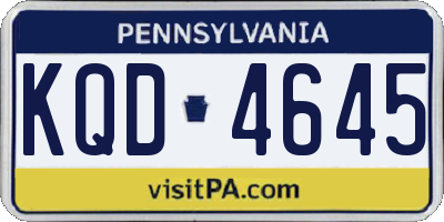PA license plate KQD4645