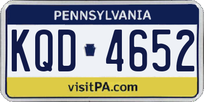 PA license plate KQD4652