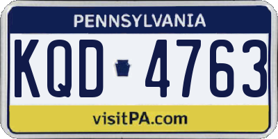 PA license plate KQD4763