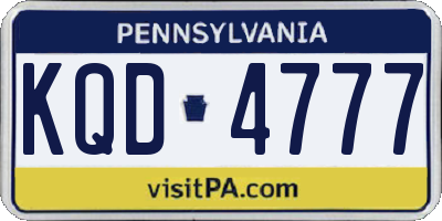 PA license plate KQD4777
