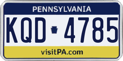 PA license plate KQD4785