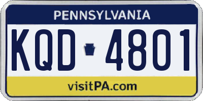 PA license plate KQD4801