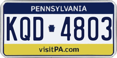 PA license plate KQD4803