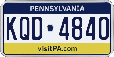 PA license plate KQD4840