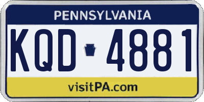 PA license plate KQD4881