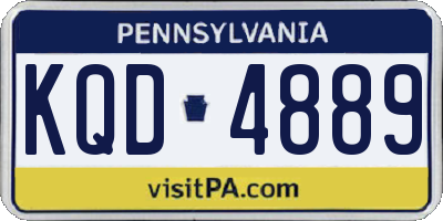PA license plate KQD4889