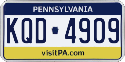 PA license plate KQD4909