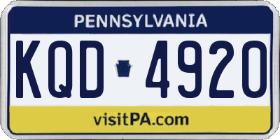 PA license plate KQD4920
