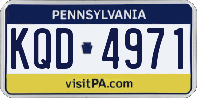 PA license plate KQD4971