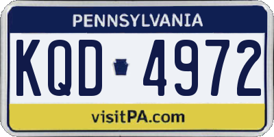 PA license plate KQD4972