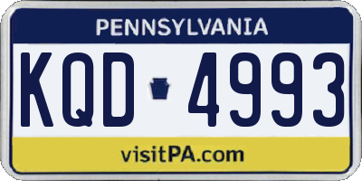 PA license plate KQD4993